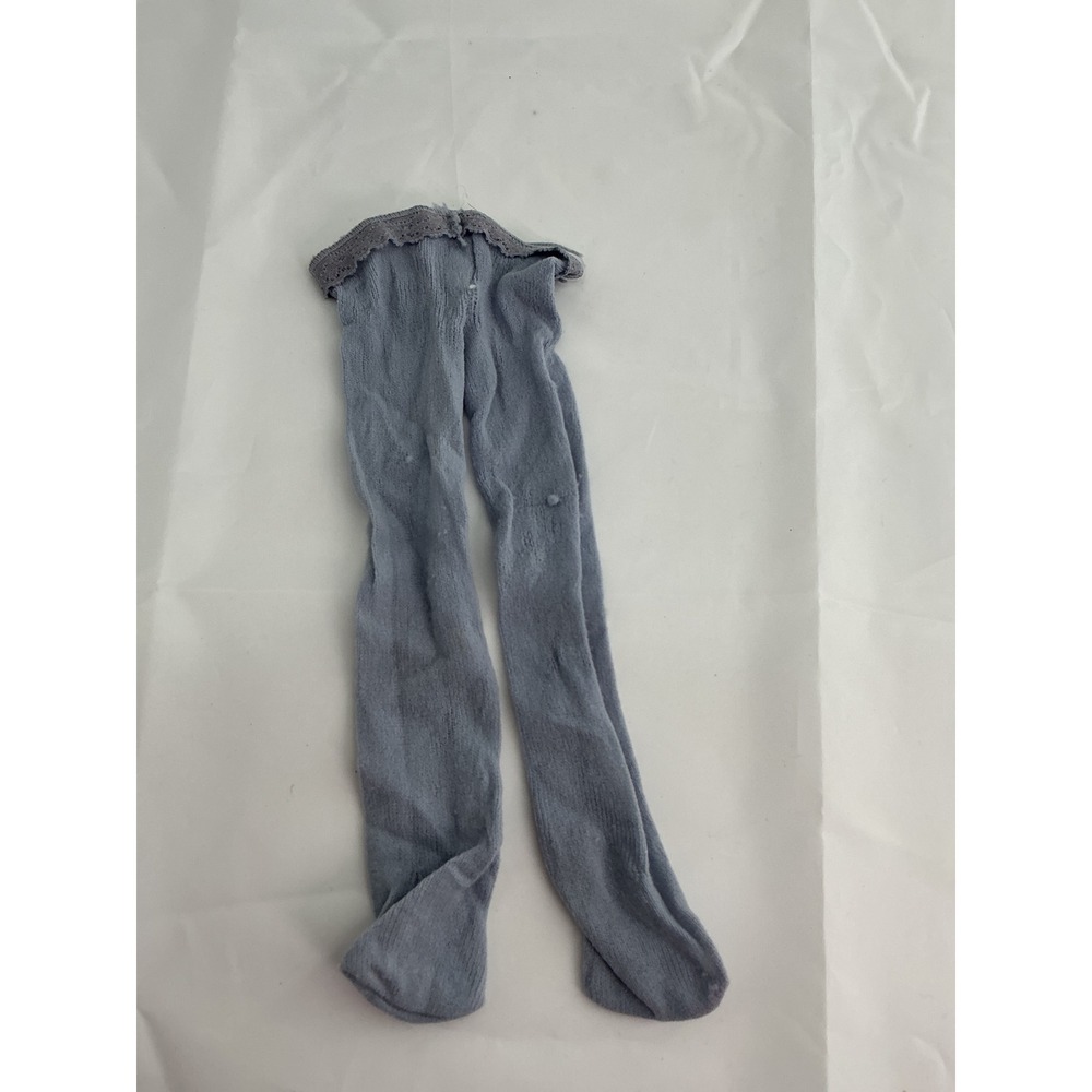 American Girl Doll Blue Textured Knit Tights Lace Trim Pleasant Company Vintage